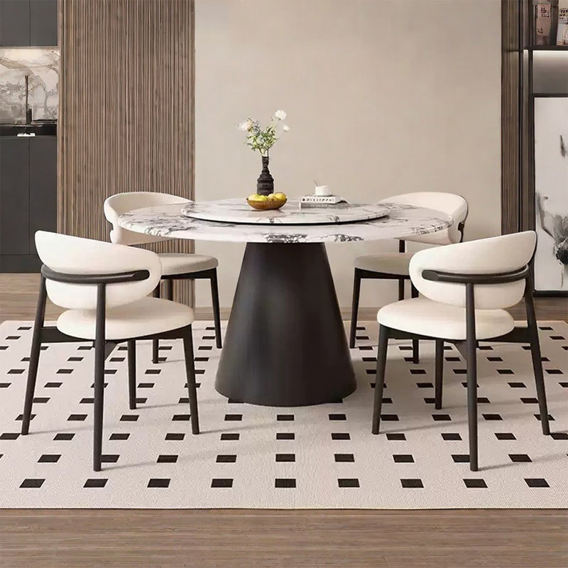 Retro Modern Microlite Round Dining Table Set